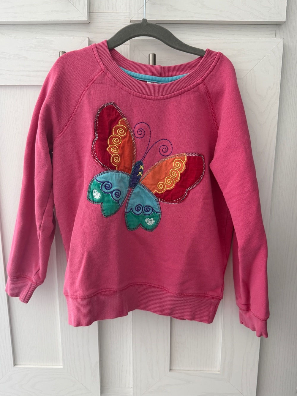 Hanna Andersson Butterfly Appliqué French Terry Sweatshirt Girls Sz 120 6/7